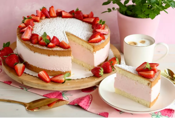 Klassische Erdbeer-Käse-Sahnetorte - Süße Rezepte