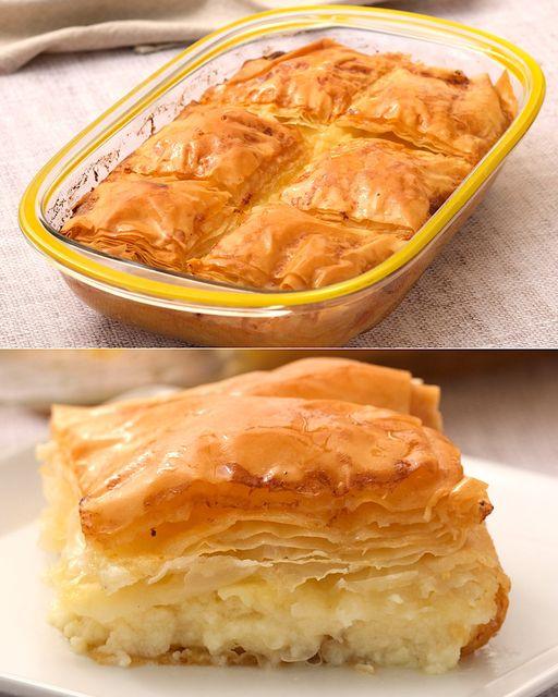 Galaktoboureko: das traditionelle griechische Vanillepudding ... Galaktoboureko: das traditionelle griechische Vanillepudding ...