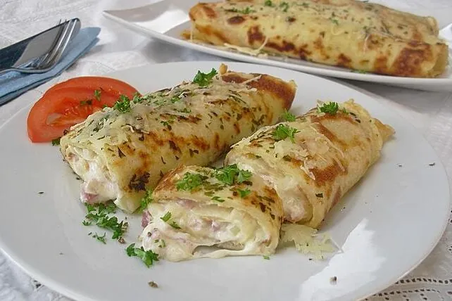 Pfannkuchen mit Schinken und Käse - Süße Rezepte