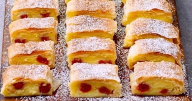 Custard- und kandierte Kirschrollen: Das perfekte Familienrezept