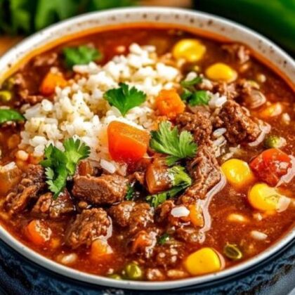 Mexican Beef and Rice Soup