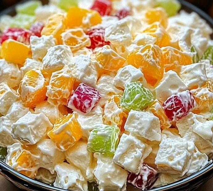 Ambrosia-Salat mit Ananas und Kokos“, „Klassischer Fruchtsalat Rezept“