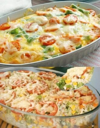 Gemüseauflauf mit Crème fraîche, immer eine gute Idee !