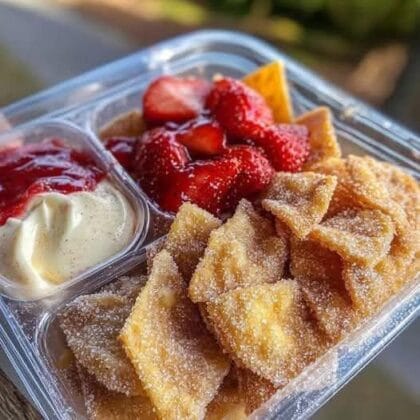 Erdbeer-Käsekuchen-Nachos