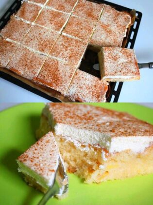 Apfelkuchen mit 2 Becher Schlagsahne