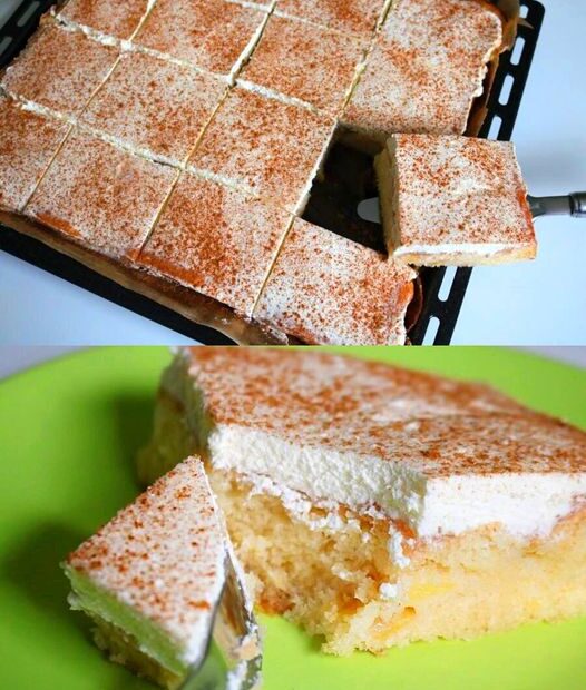 Apfelkuchen mit 2 Becher Schlagsahne