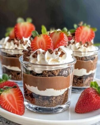 Schoko-Erdbeer-Käsekuchen im Glas