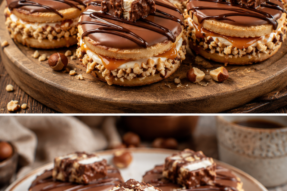 Kinder Maxi King Plätzchen mit Vanillecreme, Karamell und Schokolade.