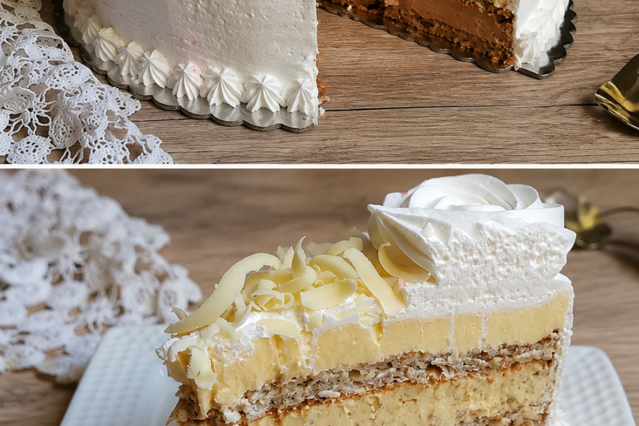 Interkontinental-Torte mit drei Haselnussböden und Schokoladencremes