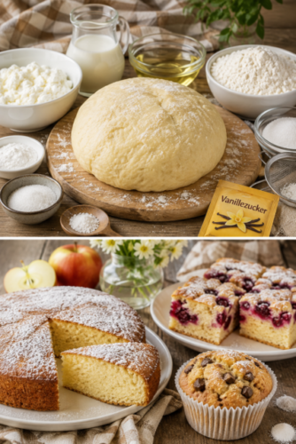 Quark-Öl-Teig als schnelles Grundrezept für süße Kuchen und Muffins
