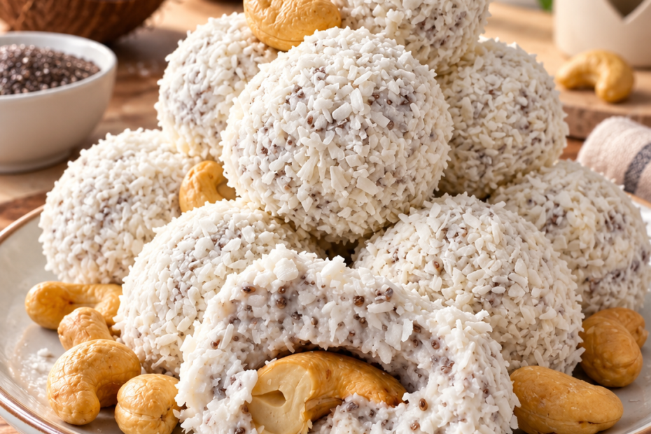 ALT: Chia-Raffaello-Kugeln mit Kokos und Cashewkern