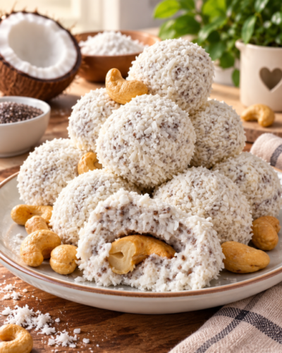 ALT: Chia-Raffaello-Kugeln mit Kokos und Cashewkern